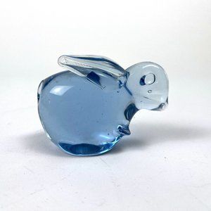 Hand Blown Glass Rabbit - Blue